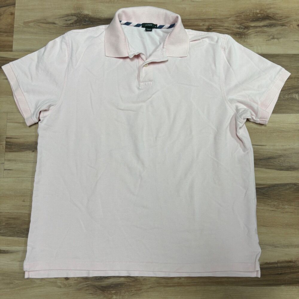 Vintage J Crew Polo Shirt Mens XL Pink Cotton Mesh Y2K
